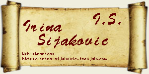 Irina Šijaković vizit kartica